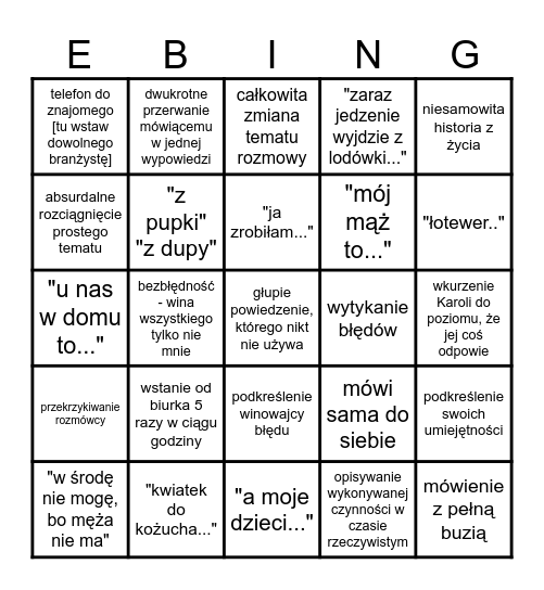 E-BINGO Card