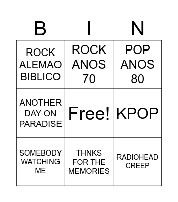 BINGO GABRIEL Bingo Card