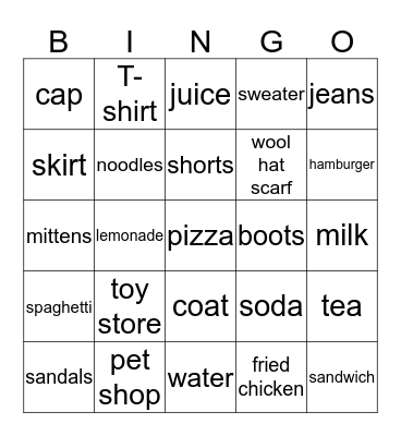 review Bingo Card