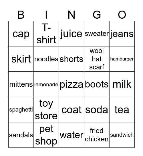 review Bingo Card
