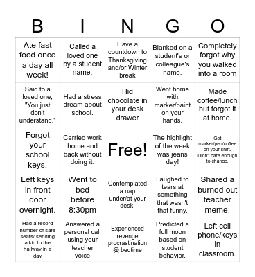 DEVOLSON BINGOa Bingo Card