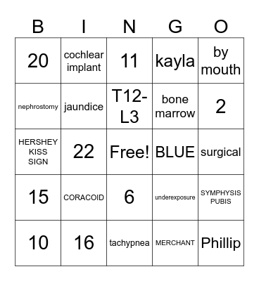 RAD OLYMPICS Bingo Card