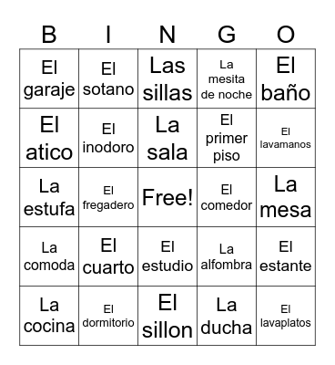 La Casa Bingo Card