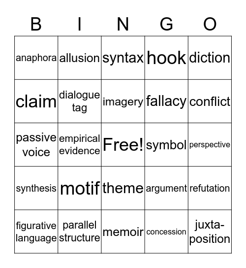 Champion Chiefs Bingo Card