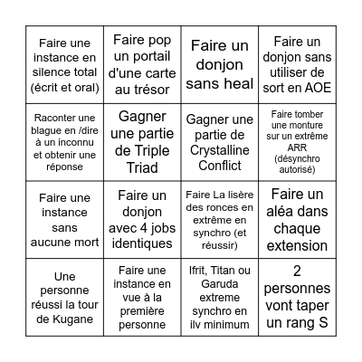 Bingo Suprême Bingo Card