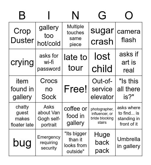 GA Nov. First Thurs. Bingo Card