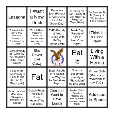 WEIRD Bingo Card