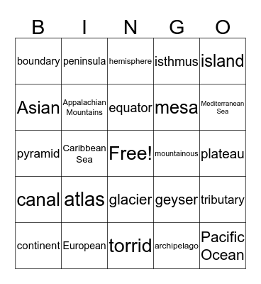 Andres Spelling List 12/5/16 Bingo Card