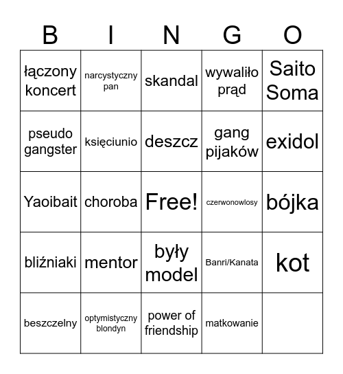 Idolkowe Bingo Card