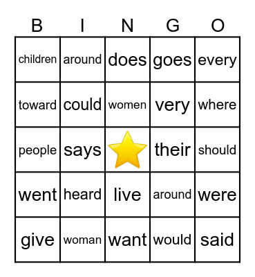 SIPPS Beg SW 1-20 Bingo Card