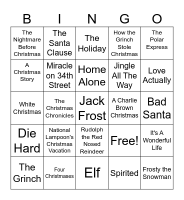Drew County Christmas Bingo Card