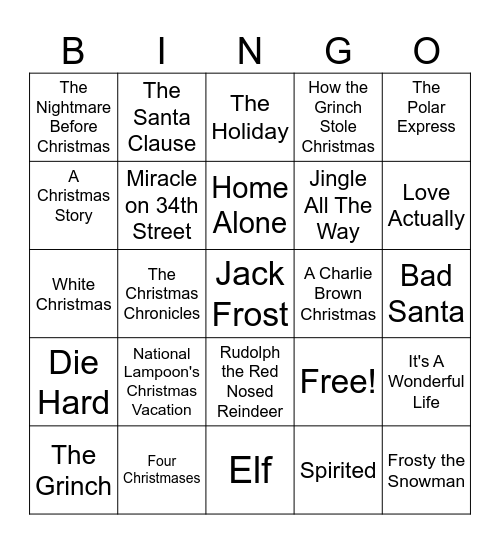 Drew County Christmas Bingo Card