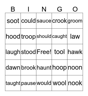 2nd grade Bingo Card