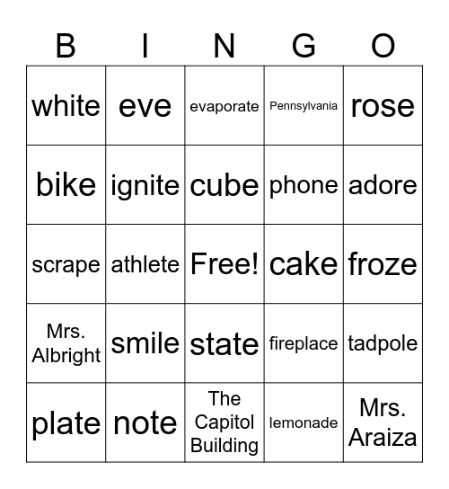 unit 2 week 4 - araiza bingo Card