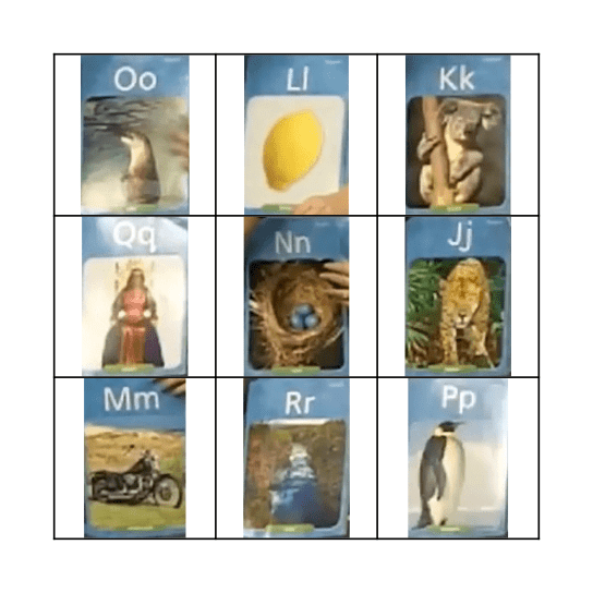 Alphabet Bingo Card
