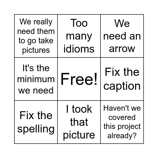 Weekly review Bingo Card