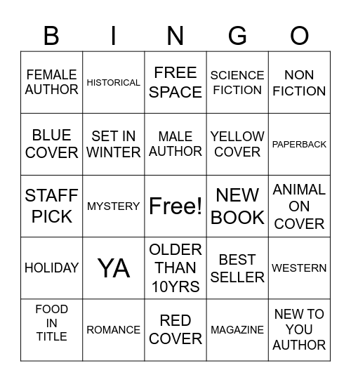 BOOK BINGO Card