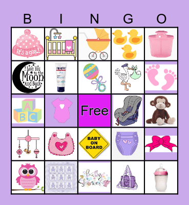Brit's Baby Shower Bingo Card