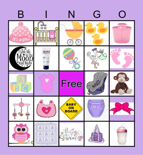 Brit's Baby Shower Bingo Card