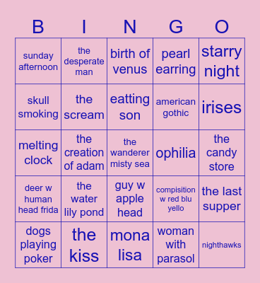 art museum Bingo Card