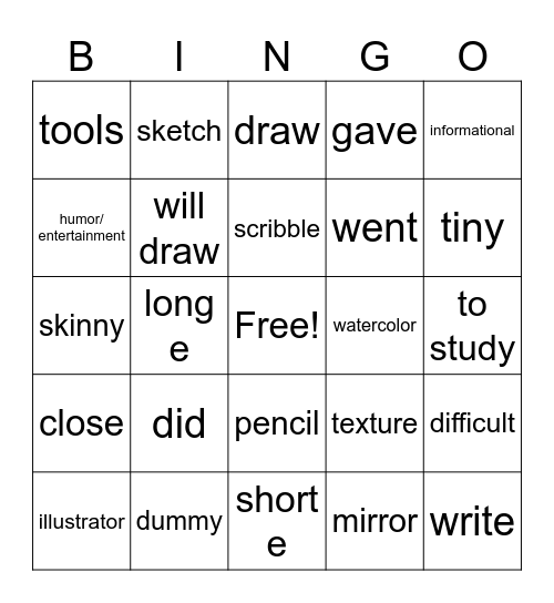 What Do Illustrators Do? Bingo Card