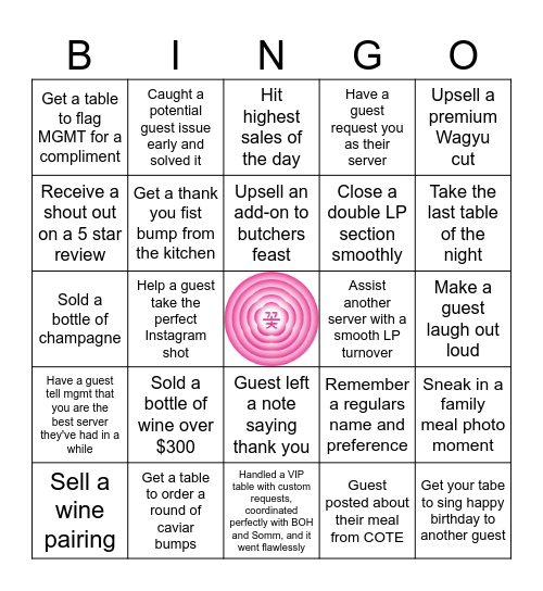 COTE BINGO CARD Bingo Card