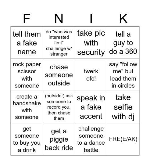 Freaknik - On the Twerk Bingo Card