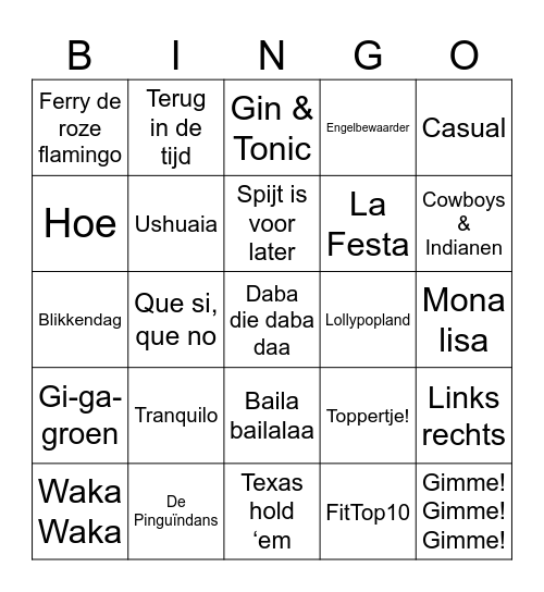 MKV MUZIEK BINGO Card