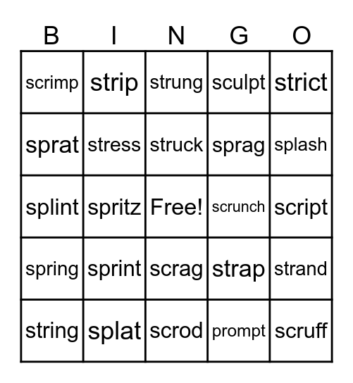 Craige Bingo Card