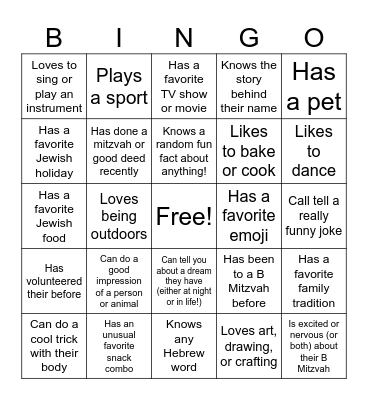 Find someone who... Bingo Card