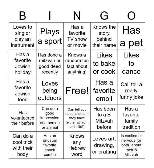 Find someone who... Bingo Card