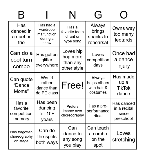 DZ Lock-In Bingo Card
