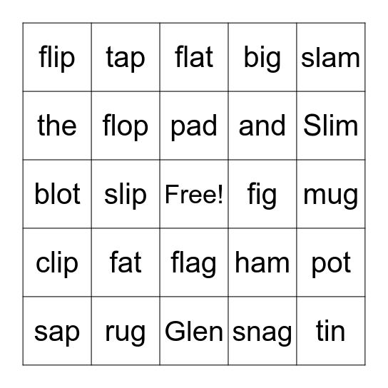 Initial L Blends Skill 3.2 Bingo Card