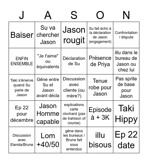 Episode 21: ENFIN?! Bingo Card