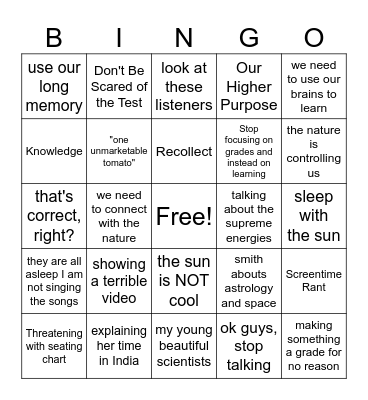 APES Bingo Card