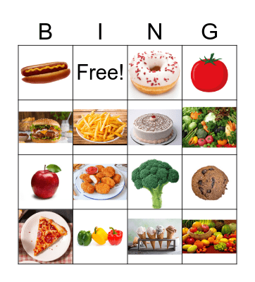 Comida Bingo Card
