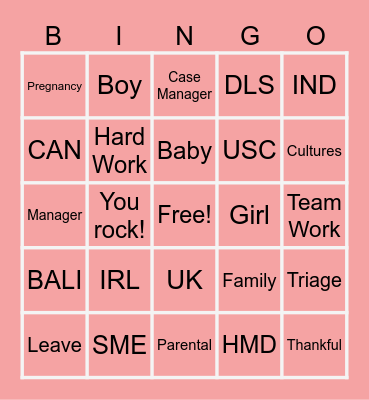 Fam Plan Bingo Card