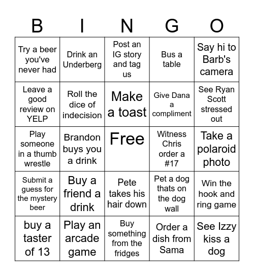 Lama Sama 1 Year Anniversary Bingo Card