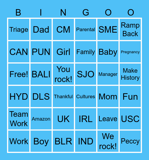 DLS Fam Planning - Bingo Card