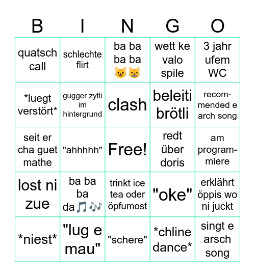 Latzi Bingo Card