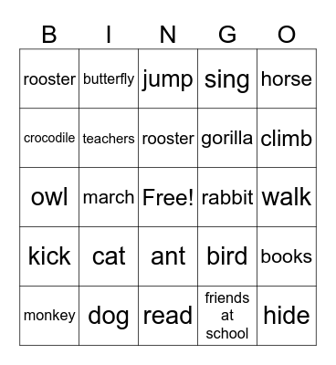 My Friends Bingo Card