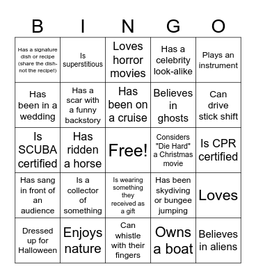 Find someone who... Bingo Card