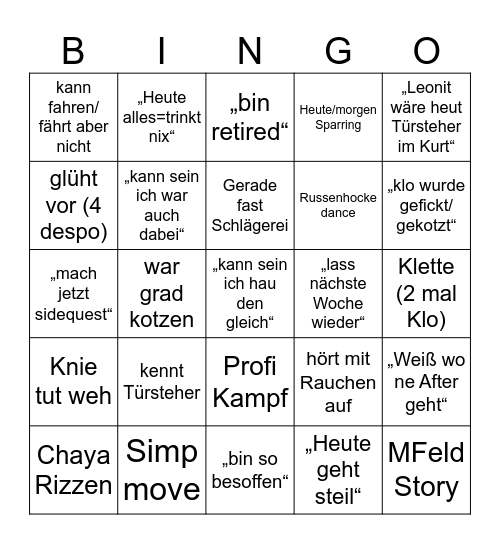 Bichler-Bingo Card