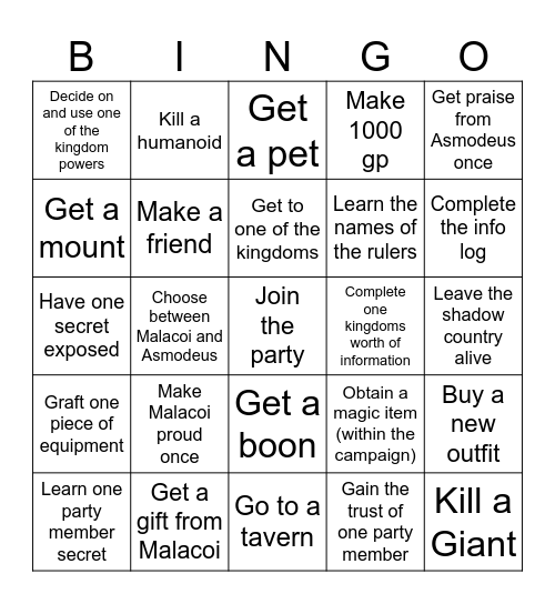 Solandra's Bingo Card