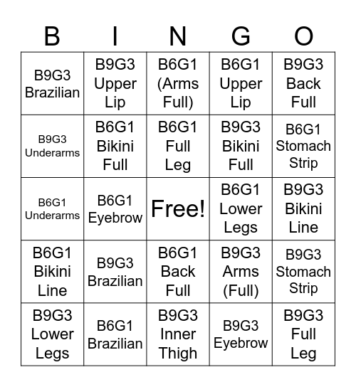 Window Covering Bingo Card