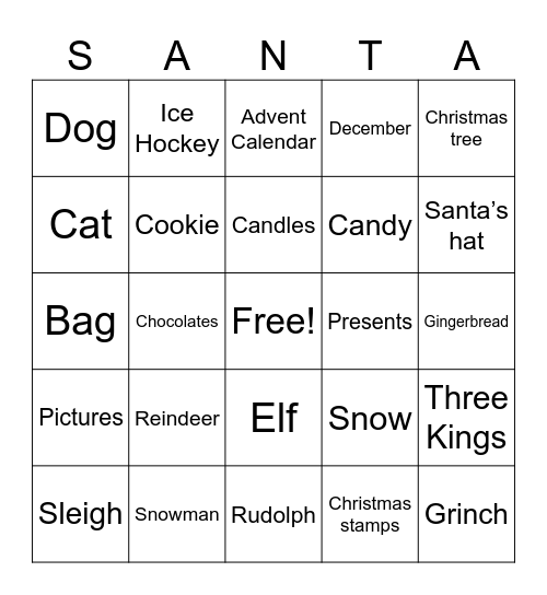 Christmas Bingo Card