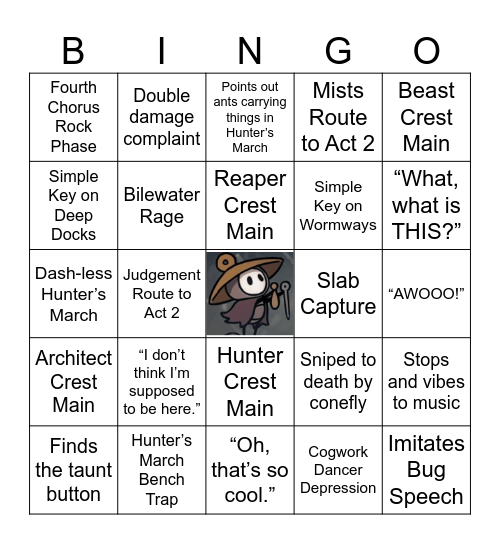 Silksong First Time Bingo Card