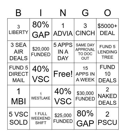 NOVEMBER Bingo Card