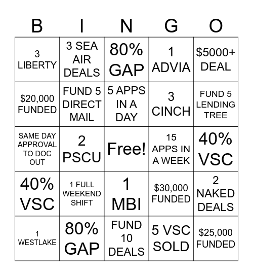 NOVEMBER Bingo Card