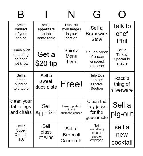 BBQ BINGO Card